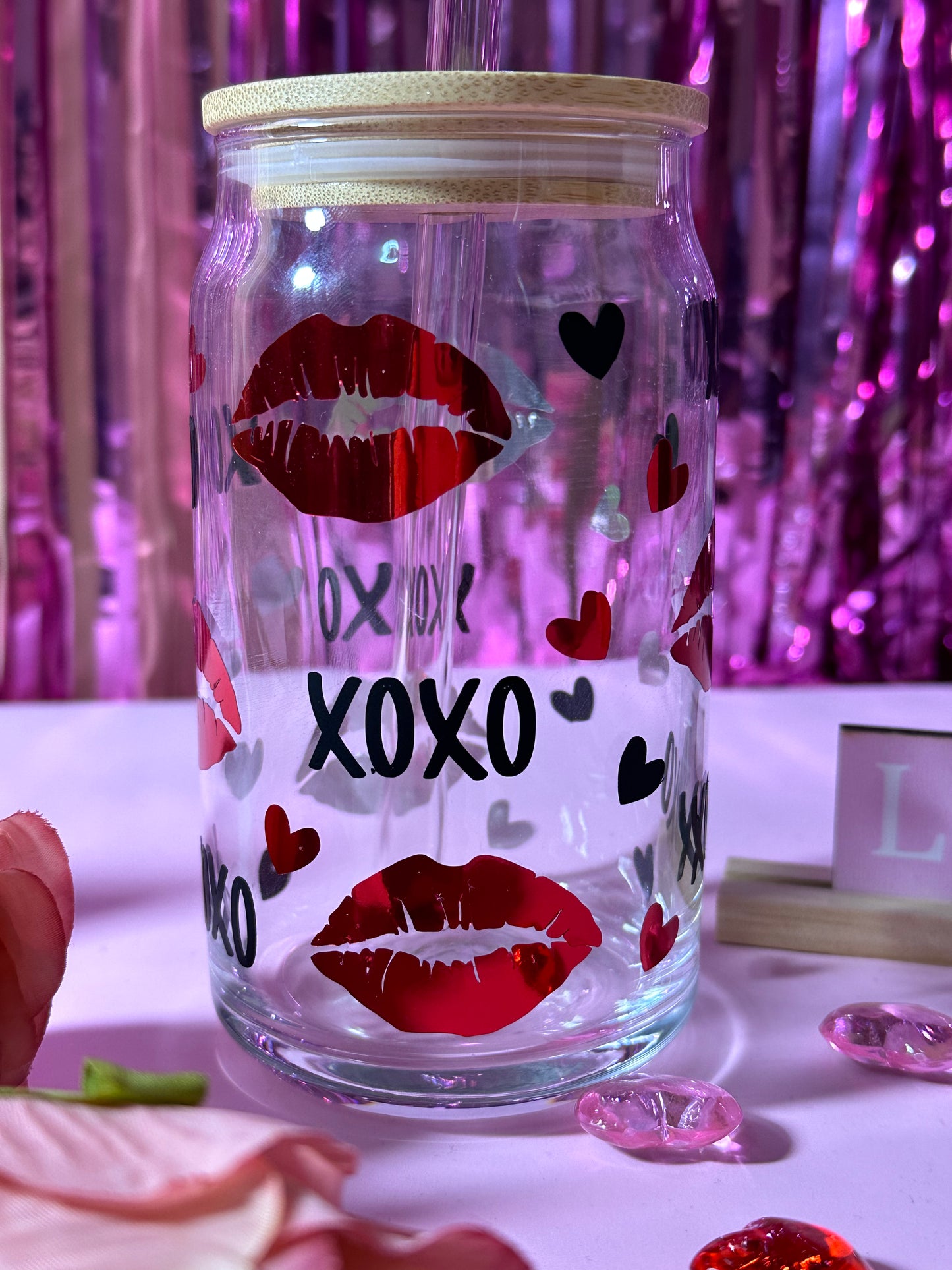16 oz XOXO Valentine’s Day Libbey Glass